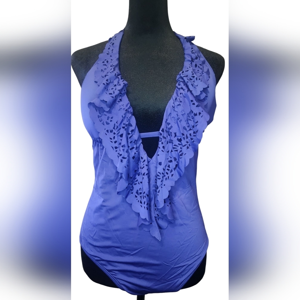 Laundry By Shelli Segal Halter Onepiece Swimsuit, Womens Medium - Picture 1 of 6